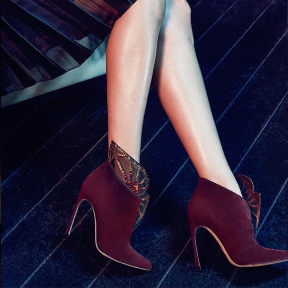 Sergio Rossi Shoes - SERGIO ROSSI Atalia Scarpe Donna Embellished Suede Ankle Booties